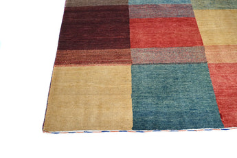 Handknuten Gabbeh Oriental rug by Orientmattor, 290 x 200 cm, intricate design and rich colors on woven wool surface.
