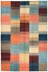 Hand-knotted Orientmattor Gabbeh rug, 296x194 cm, featuring traditional oriental design with warm earthy tones.