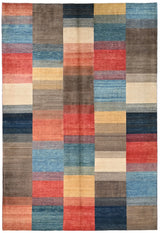 Handknuten Gabbeh Oriental rug by Orientmattor, 296 x 202 cm, featuring traditional geometric patterns and rich colors.