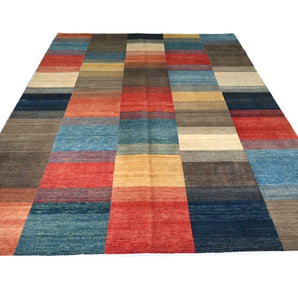 Handknuten Gabbeh Oriental rug by Orientmattor, 296x202 cm with intricate patterns and warm earthy tones.