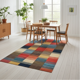 Handwoven Gabbeh Oriental rug by Orientmattor, 296x202 cm, featuring traditional geometric patterns and rich colors.