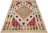 Handknuten Gabbeh Moracco No.65986 rug by Orientmattor, featuring traditional geometric patterns in warm earthy tones.
