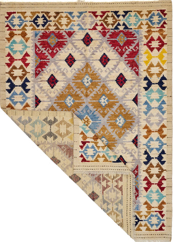 Handknuten Gabbeh Moroccan rug by Orientmattor with intricate geometric patterns in warm earthy tones.