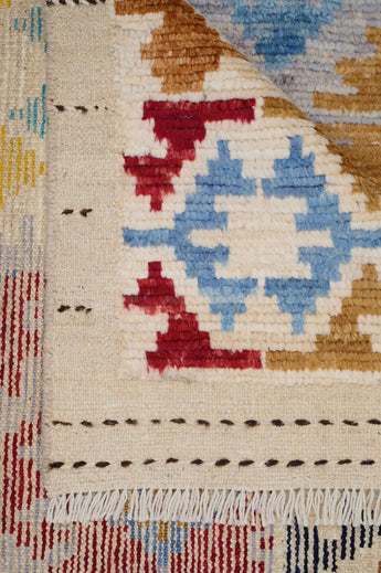 Handwoven Gabbeh rug Moracco No.65986 by Orientmattor, featuring traditional Moroccan patterns and vibrant colors.
