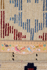 Handknuten Gabbeh Moracco No.65986 rug by Orientmattor showing intricate geometric patterns in warm earthy tones.