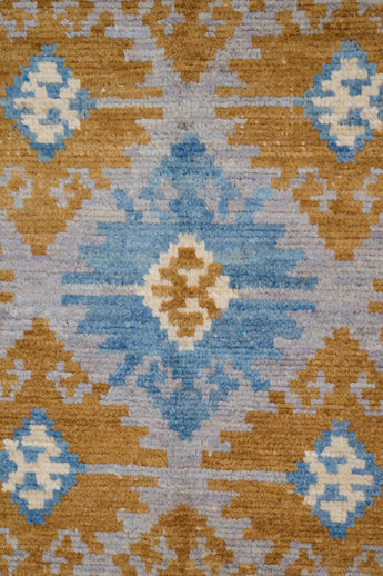 Handknuten Gabbeh rug Moracco No.65986 by Orientmattor featuring intricate geometric patterns in warm earthy tones.