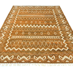 Handwoven Moracco Oriental Gabbeh rug by Orientmattor, 238x175 cm with intricate traditional patterns and rich colors.