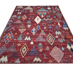 Handknuten Moracco Oriental Gabbeh rug by Orientmattor, 283x203 cm with intricate traditional patterns.