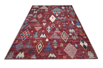 Handknuten Moracco Oriental Gabbeh rug by Orientmattor, 283x203 cm with intricate traditional patterns.