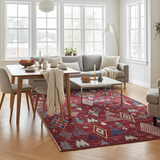 Handwoven Moracco Oriental Gabbeh rug by Orientmattor, 283 x 203 cm with intricate traditional patterns.