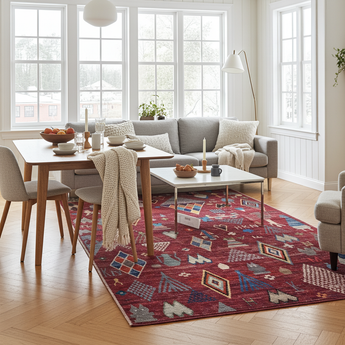 Handwoven Moracco Oriental Gabbeh rug by Orientmattor, 283 x 203 cm with intricate traditional patterns.