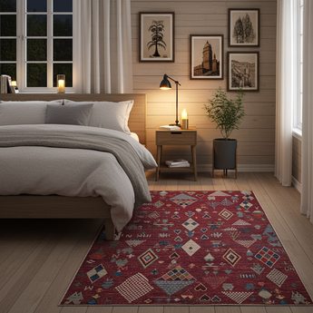 Orientmattor Gabbeh Moroccan handwoven rug, 283x203 cm with intricate Oriental design, natural wool texture.