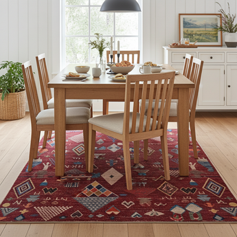 Handwoven Moracco Oriental Gabbeh rug by Orientmattor, 283 x 203 cm, featuring traditional geometric patterns.