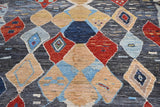 Handwoven Moracco Oriental Gabbeh rug by Orientmattor, 294 x 260 cm with intricate patterns and rich colors.