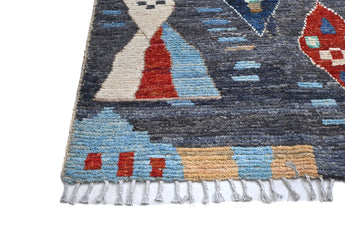 Handknuten Moracco Gabbeh rug by Orientmattor, oriental design, 294x260 cm, showcasing intricate patterns and rich colors.