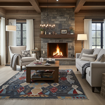 Handwoven Moracco Oriental Gabbeh rug by Orientmattor, 294x260 cm, featuring traditional geometric patterns and rich colors.