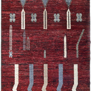 Handknuten Moracco Oriental Gabbeh rug from Orientmattor, 296x208 cm, detailed woven design with warm earthy tones.