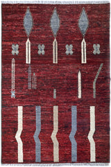 Handknuten Moracco Oriental Gabbeh rug from Orientmattor, 296x208 cm, detailed woven design with warm earthy tones.