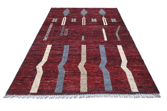 Handknuten Moracco Oriental Gabbeh rug from Orientmattor, 296x208 cm, showcasing intricate patterns and vibrant colors.
