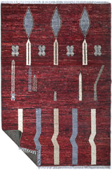 Handwoven Moracco Oriental Gabbeh rug by Orientmattor, 296x208 cm, showcasing intricate traditional patterns and rich colors.
