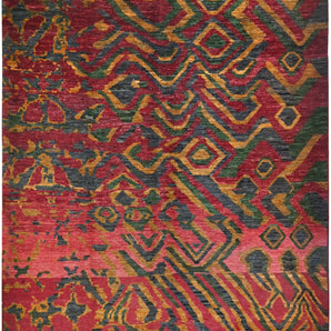 Handknuten Moracco Oriental Gabbeh rug in natural colors, 296x252 cm, showcasing intricate tribal patterns and craftsmanship.