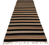 Kelim Dhurrie 53738 by Orientmattor, featuring traditional geometric patterns in warm earthy tones on a woven rug.