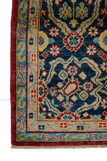 Handwoven Ziegler Kelim rug with intricate geometric patterns in neutral tones, crafted by Orientmattor.