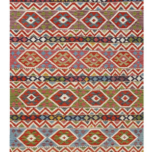 Handwoven Kelim-Chobi Oriental rug by Orientmattor, 190x144 cm, featuring intricate patterns and rich colors.