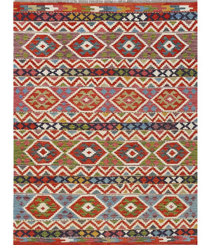 Handwoven Kelim-Chobi Oriental rug by Orientmattor, 190x144 cm, featuring intricate patterns and rich colors.