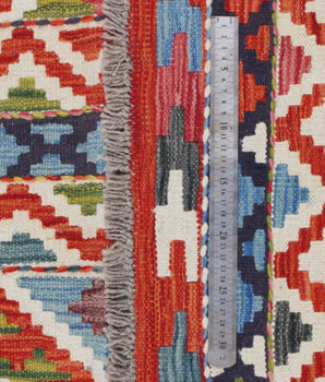 Handwoven Kelim-Chobi Oriental rug by Orientmattor, 190x144 cm, showcasing intricate patterns and rich colors.