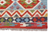 Handwoven Kelim Chobi Oriental rug from Orientmattor, 190 x 144 cm, featuring traditional geometric patterns and rich earthy tones.