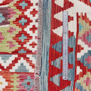 Handwoven Kelim-Chobi Oriental rug by Orientmattor, 199x149 cm, featuring intricate traditional patterns and rich colors.