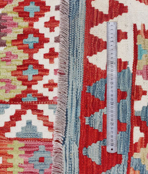 Handwoven Kelim-Chobi Oriental rug by Orientmattor, 199x149 cm, featuring intricate traditional patterns and rich colors.