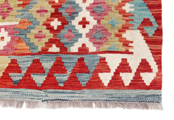 Handwoven Kelim-Chobi Oriental rug by Orientmattor, 199x149 cm, detailed geometric patterns and rich earthy tones.