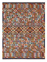 Handwoven Kelim-Chobi Oriental rug by Orientmattor, 228 x 173 cm, featuring intricate traditional patterns and vibrant colors.