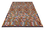 Handwoven Kelim Chobi Oriental rug by Orientmattor, 228 x 173 cm, showcasing intricate patterns and warm earthy tones.