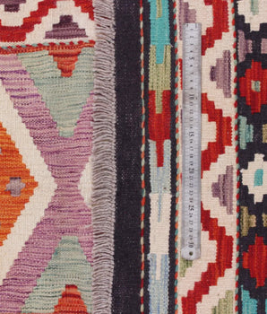 Handwoven Kelim Chobi Oriental rug by Orientmattor, 240x173 cm with intricate patterns and vibrant colors.