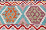 Handwoven Kelim Chobi Oriental rug by Orientmattor, 240x173 cm, featuring traditional geometric patterns and rich earthy tones.