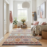 Handwoven Kelim Chobi Oriental rug by Orientmattor, 240x173 cm, featuring traditional geometric patterns and rich colors.