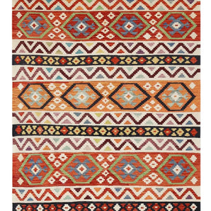 Handwoven Kelim Chobi Oriental rug, 243x169 cm, with intricate traditional patterns from Orientmattor.