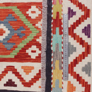 Handwoven Kelim-Chobi Oriental rug by Orientmattor, 243 x 169 cm, detailed geometric patterns on a traditional woven mat.