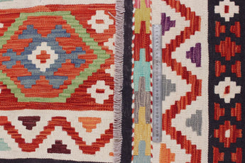 Handwoven Kelim-Chobi Oriental rug by Orientmattor, 243 x 169 cm, detailed geometric patterns on a traditional woven mat.