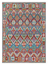 Handwoven Kelim-Chobi Oriental rug by Orientmattor, 245x180 cm, featuring intricate traditional patterns and rich colors.