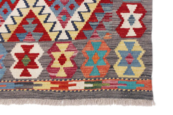 Handwoven Kelim-Chobi Oriental rug by Orientmattor, 245x180 cm, featuring intricate traditional patterns on a woven textile.