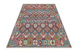 Handwoven Kelim-Chobi Oriental rug by Orientmattor, 245x180 cm, featuring traditional geometric patterns and rich earthy tones.