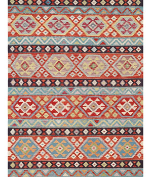 Handwoven Kelim-Chobi Oriental rug by Orientmattor, 249 x 173 cm, showcasing intricate traditional patterns and rich colors.