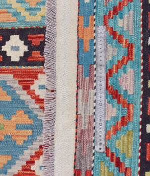 Handwoven Kelim-Chobi Oriental rug by Orientmattor, 249 x 173 cm, featuring traditional geometric patterns and rich earthy tones.