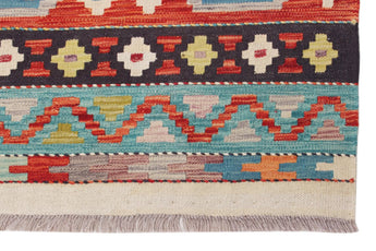 Handwoven Kelim Chobi Oriental rug by Orientmattor, 249 x 173 cm, detailed geometric patterns in warm earthy tones.