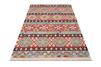 Handwoven Kelim-Chobi Oriental rug by Orientmattor, 249 x 173 cm, showcasing intricate traditional patterns and rich colors.