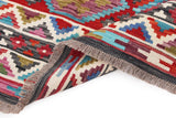 Handwoven Kelim Chobi Oriental rug by Orientmattor, 250 x 175 cm, detailed geometric patterns and rich colors in the image.